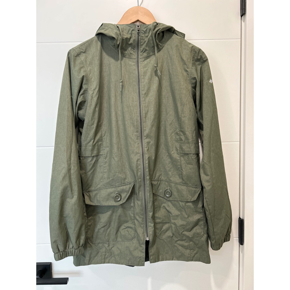 Columbia Womens Omni-Tech Rain Jacket Olive Green Waterproof Hooded Shell S
